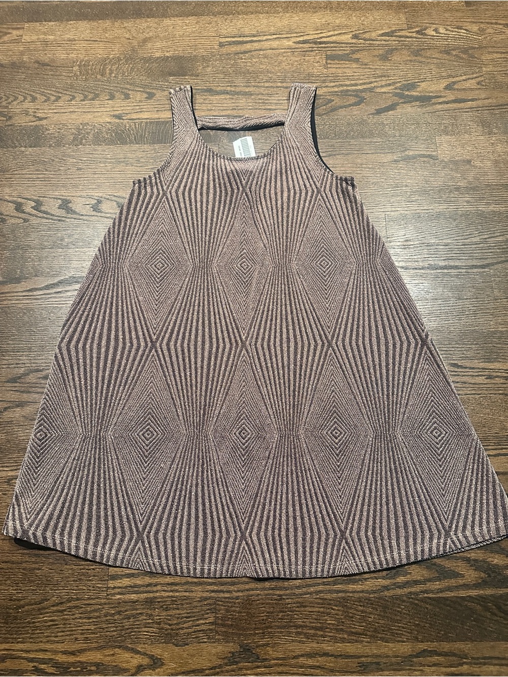 Everly Mauve Diamond-Pattern Sleeveless A-Line Swing Dress